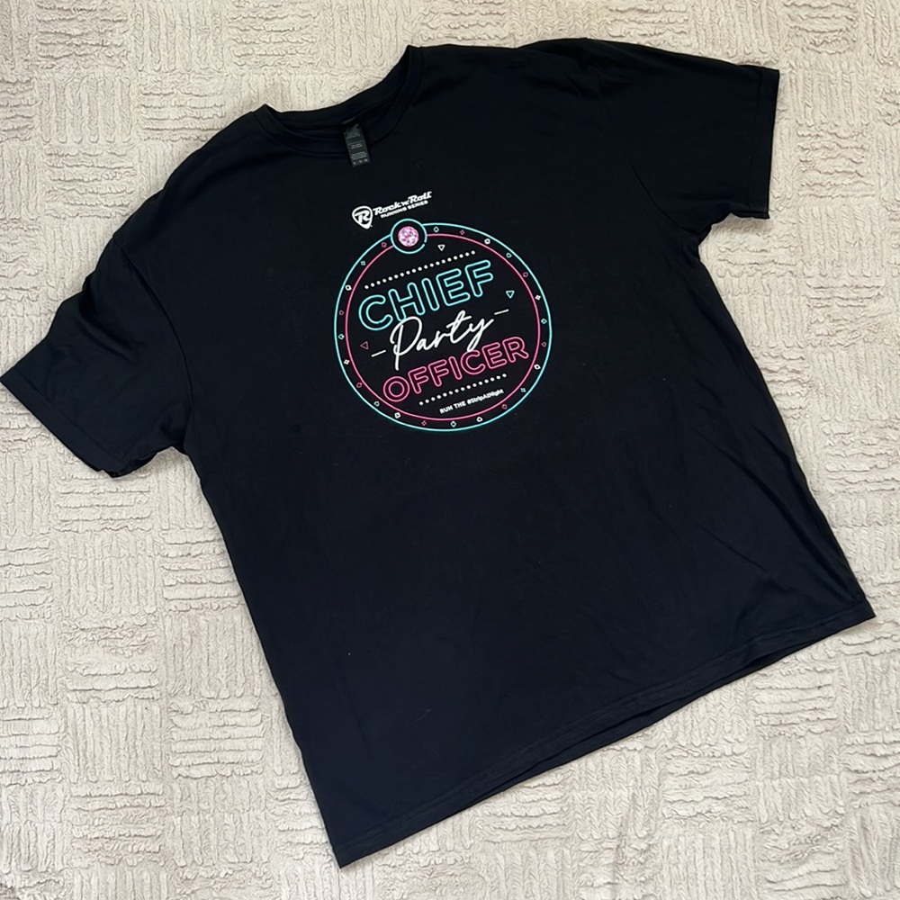 Chief Party Officer black t-shirt  adult XL, new condition